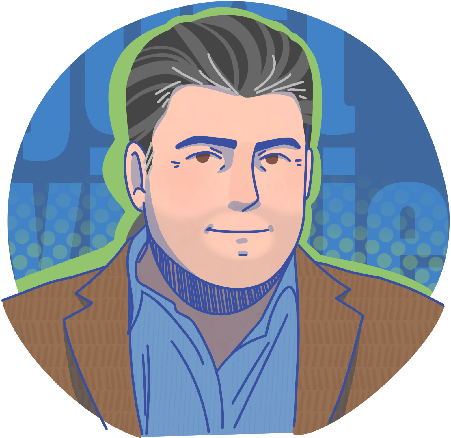 A colorful, stylized portrait of Vincent Forese over decorative text that says just Vinnie.